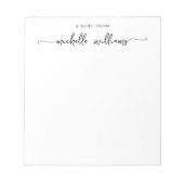 Minimalistische Girly Calligraphy Script-Note Notizblock (Vorderseite)