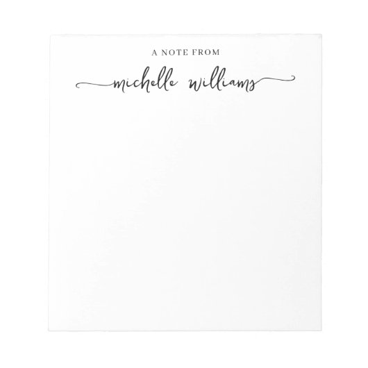 Minimalistische Girly Calligraphy Script-Note Notizblock (Vorderseite)