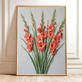 Minimalistische Gladiolus-Wandkunst - Feine Kunst Poster