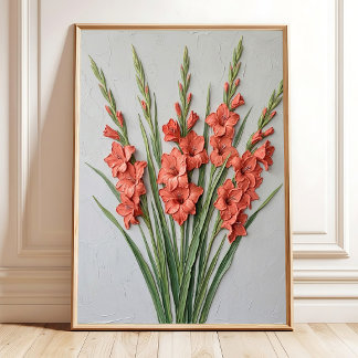 Minimalistische Gladiolus-Wandkunst - Feine Kunst  Poster