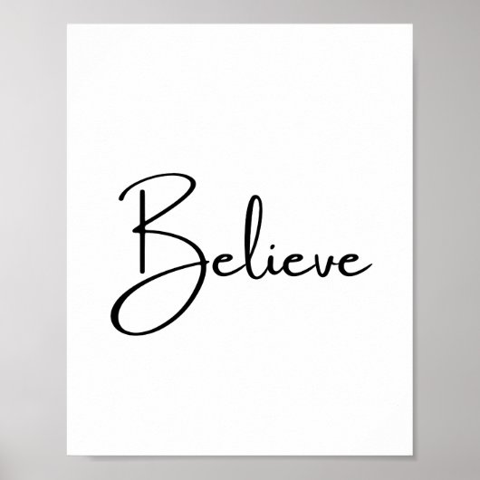 Minimalistische "Glauben" Inspirationstypografie Poster (Vorne)