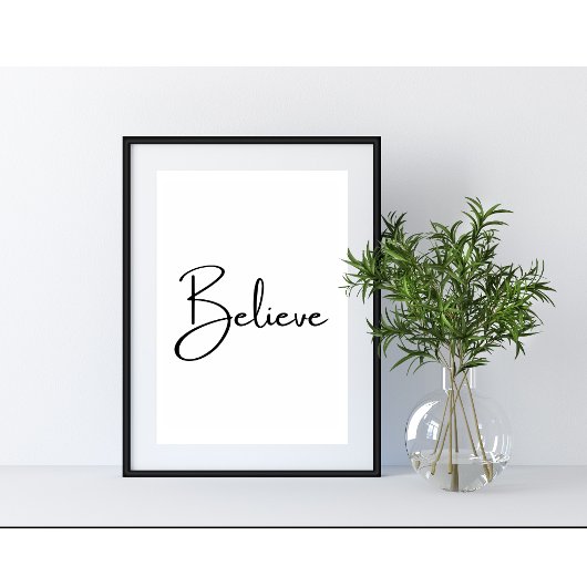 Minimalistische "Glauben" Inspirationstypografie Poster