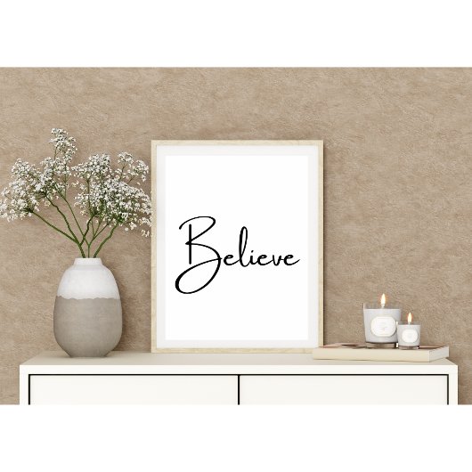 Minimalistische "Glauben" Inspirationstypografie Poster