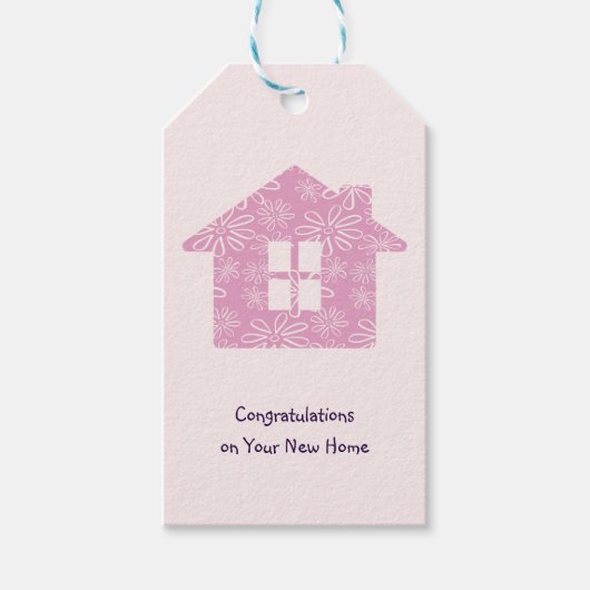 Minimalistische Glückwünsche zu Ihrer neuen Zuhaus Geschenkanhänger (Vorderseite)