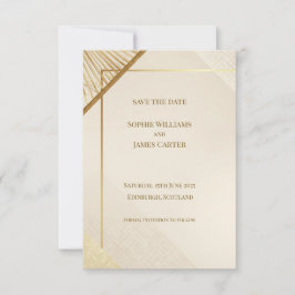 Minimalistische Gold Art Deco Hochzeit Save The Da Date