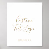 Minimalistische Gold Cards & Geschenke Benutzerdef Poster (Vorne)