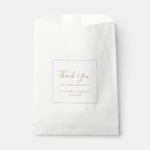 Minimalistische Gold-Dankeschön-Hochzeit Geschenktütchen