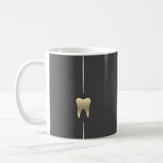 Minimalistische Gold Dental Coffee Tasse (Links)