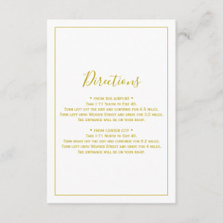 Minimalistische Gold Directors Card Begleitkarte