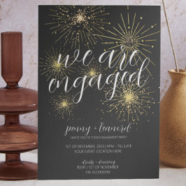 Minimalistische Gold-Fireworks-Vertragspartei Einladung