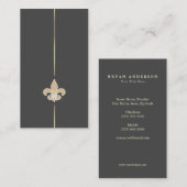 Minimalistische Gold FLEUR DE LYS Business Card Visitenkarte (Vorne/Hinten)