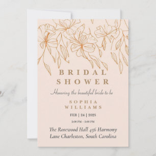 Minimalistische Gold Floral Bridal Dusche Einladun Einladung