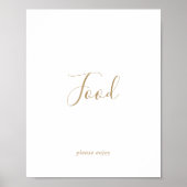 Minimalistische Gold Food Table Sign Poster (Vorne)
