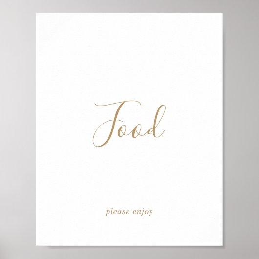 Minimalistische Gold Food Table Sign Poster (Vorne)