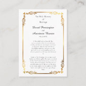 Minimalistische Gold Frame Orthodoxe Hochzeitskart Platzkarte (Vorderseite)
