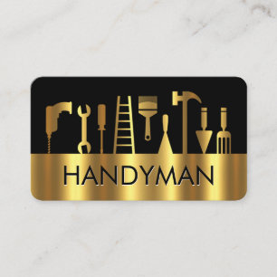 Minimalistische Gold-Handwerker-Werkzeuge Silhouet Visitenkarte