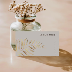 Minimalistische Gold Imitate Foil Foliage Business Visitenkarte