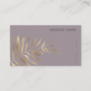 Minimalistische Gold Imitate Foil Foliage Business Visitenkarte