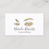 Minimalistische Gold Lashes und Brows Makeup Artis Visitenkarte (Vorderseite)
