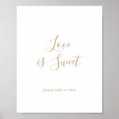Minimalistische Gold-Liebe ist süßes Hochzeitszeic Poster (Vorne)