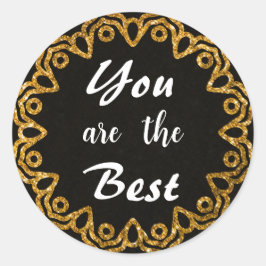 Minimalistische Gold-Mandala-Aufwertungskleber Runder Aufkleber