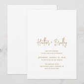 Minimalistische Gold-Modern-Engagement-Partei Einladung (Vorne/Hinten)