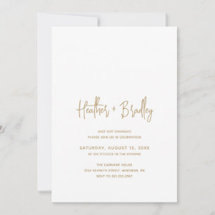 Minimalistische Gold-Modern-Engagement-Partei Einladung