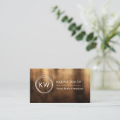 Minimalistische Gold-Monogramm-Logo-Visitenkarte Visitenkarte (Stehend Vorderseite)