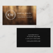 Minimalistische Gold-Monogramm-Logo-Visitenkarte Visitenkarte (Vorne/Hinten)