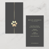 Minimalistische Gold Paw Print Business Card Visitenkarte (Vorne/Hinten)