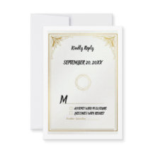 Minimalistische Gold-RSVP-Karte Elegante Hochzeits