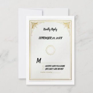 Minimalistische Gold-RSVP-Karte Elegante Hochzeits RSVP Karte