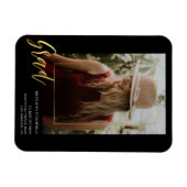 Minimalistische Gold Script Foto Grad Bekanntgabe Magnet (Horizontal)