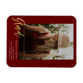 Minimalistische Gold Script Foto Grad Bekanntgabe Magnet (Horizontal)