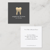 Minimalistische Gold Tees Dental Square Business C Quadratische Visitenkarte (Vorne/Hinten)