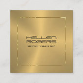Minimalistische Gold Textur Tin Gold Border Frame Quadratische Visitenkarte (Vorderseite)