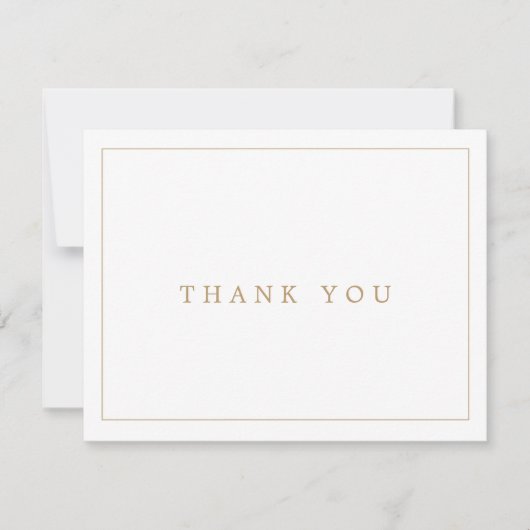 Minimalistische Gold Typografie Dankeschön Karte (Vorderseite)