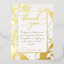 Minimalistische Gold-Wasserfarben-Folie-Dankeskart