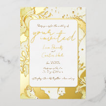 Minimalistische Gold-Wasserfarben-Folie-Einladung