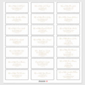 Minimalistische Gold Wedding Guest Address Labels (Blatt)