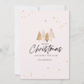 Minimalistische Gold Weihnachtsbaumen Ästhetik Einladung (Vorderseite)