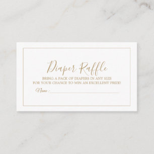 Minimalistische Gold-Windel-Raffle-Karte Begleitkarte