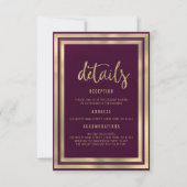 Minimalistische Goldburgunde Einladung (Vorderseite)