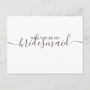 Minimalistische Golden Bridesmaid Hochzeit Einladu Postkarte
