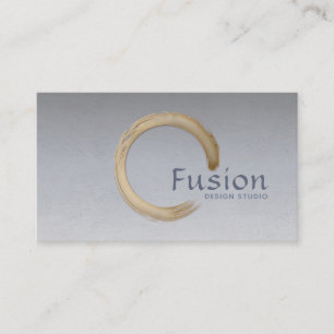 Minimalistische Golden Enso Circle Business Card Visitenkarte