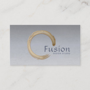 Minimalistische Golden Enso Circle Business Card Visitenkarte