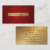 Minimalistische Golden Glitzer Red Vip Business Ca Visitenkarte (Vorne/Hinten)