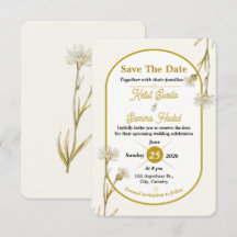 Minimalistische goldene botanische Hochzeit Save T