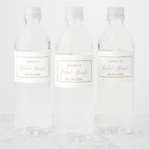 Minimalistische goldene Braut-Wasserflaschen-Etike Wasserflaschenetikett