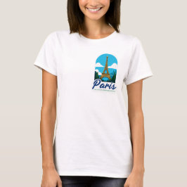 Minimalistische Goldene Eiffelturm-Illustration T-Shirt